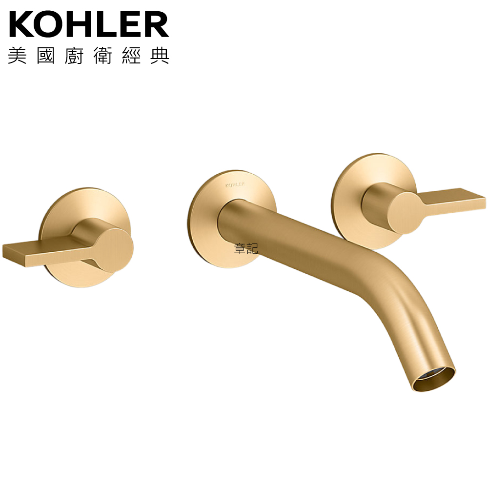KOHLER Components 附牆浴缸龍頭含預埋軸心(摩登金) K-78014T-4-2MB 