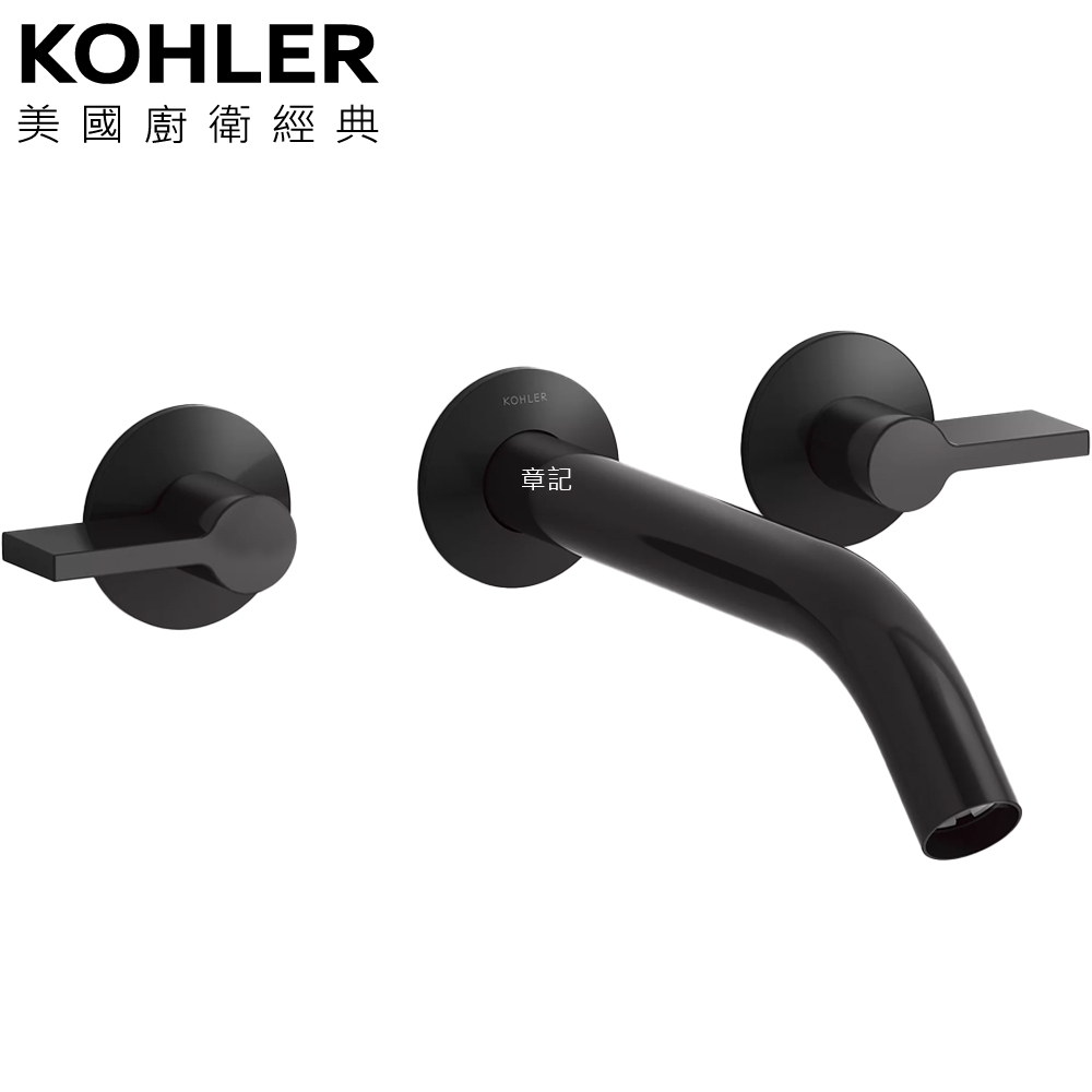 KOHLER Components 附牆浴缸龍頭含預埋軸心(霧黑) K-78014T-4-BL 