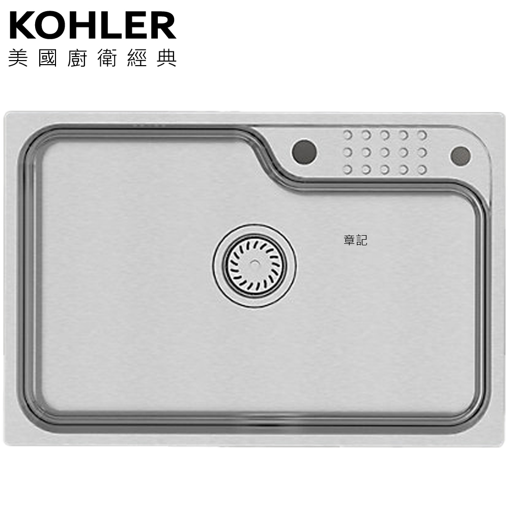 KOHLER Aleo 上嵌下嵌式不鏽鋼單槽(70x47cm) K-80231T-2HD-NA