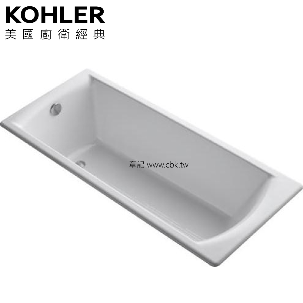 KOHLER Biove 無扶手鑄鐵浴缸(170cm) K-8277T-0  |浴缸|浴缸