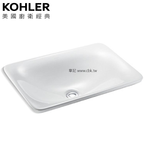 KOHLER Carillon 上嵌檯面盆-冰瑩白(53.3cm) K-96117T-G81  |面盆 . 浴櫃|檯面盆