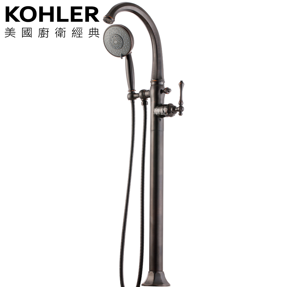 KOHLER Kelston 落地式浴缸龍頭含軸心(典雅黑) K-99097T-B4-2BZ  |瓦斯爐 . 電爐|檯面式瓦斯爐