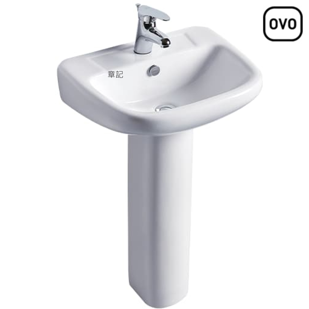 OVO 瓷腳面盆龍頭組(50cm) L3508S_P3501_F8050  |面盆 . 浴櫃|面盆
