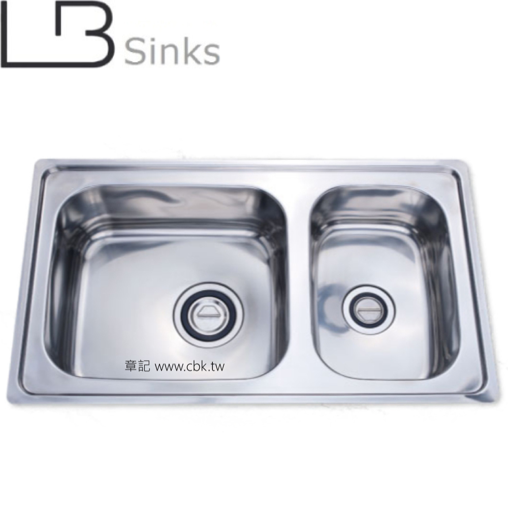 LB 不鏽鋼亮面雙槽(86x50cm) LB203  |廚具及配件|水槽