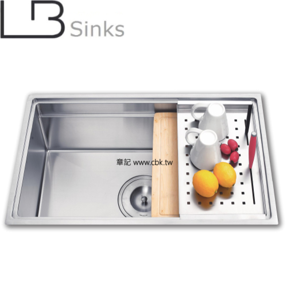 LB 歐式手工方形單槽附砧板(79x47cm) LB9379A  |廚具及配件|水槽