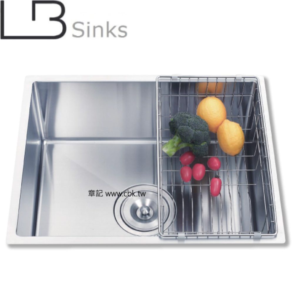 LB 歐式手工方形單槽附半邊籃(56x46cm) LB9456  |SPA淋浴設備|沐浴龍頭