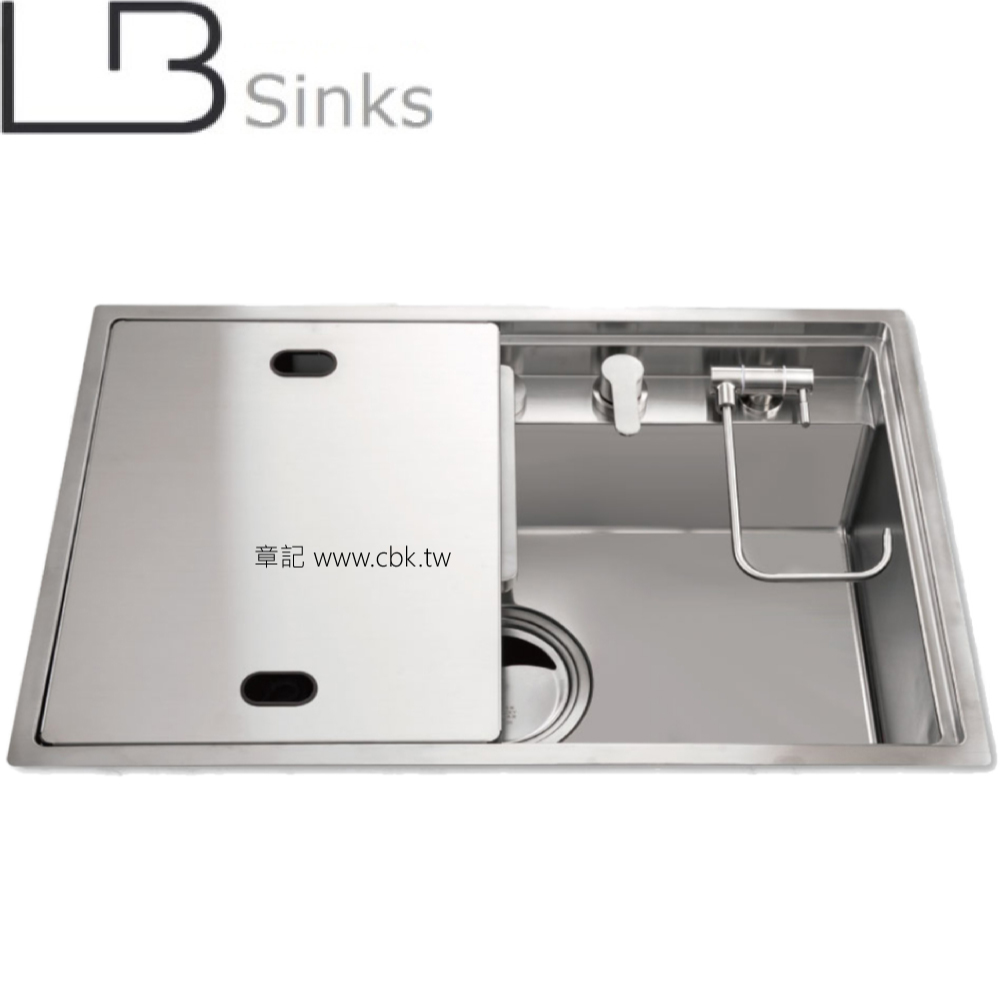 LB 歐式手工全隱形方形單槽(80x52cm) LB9580 