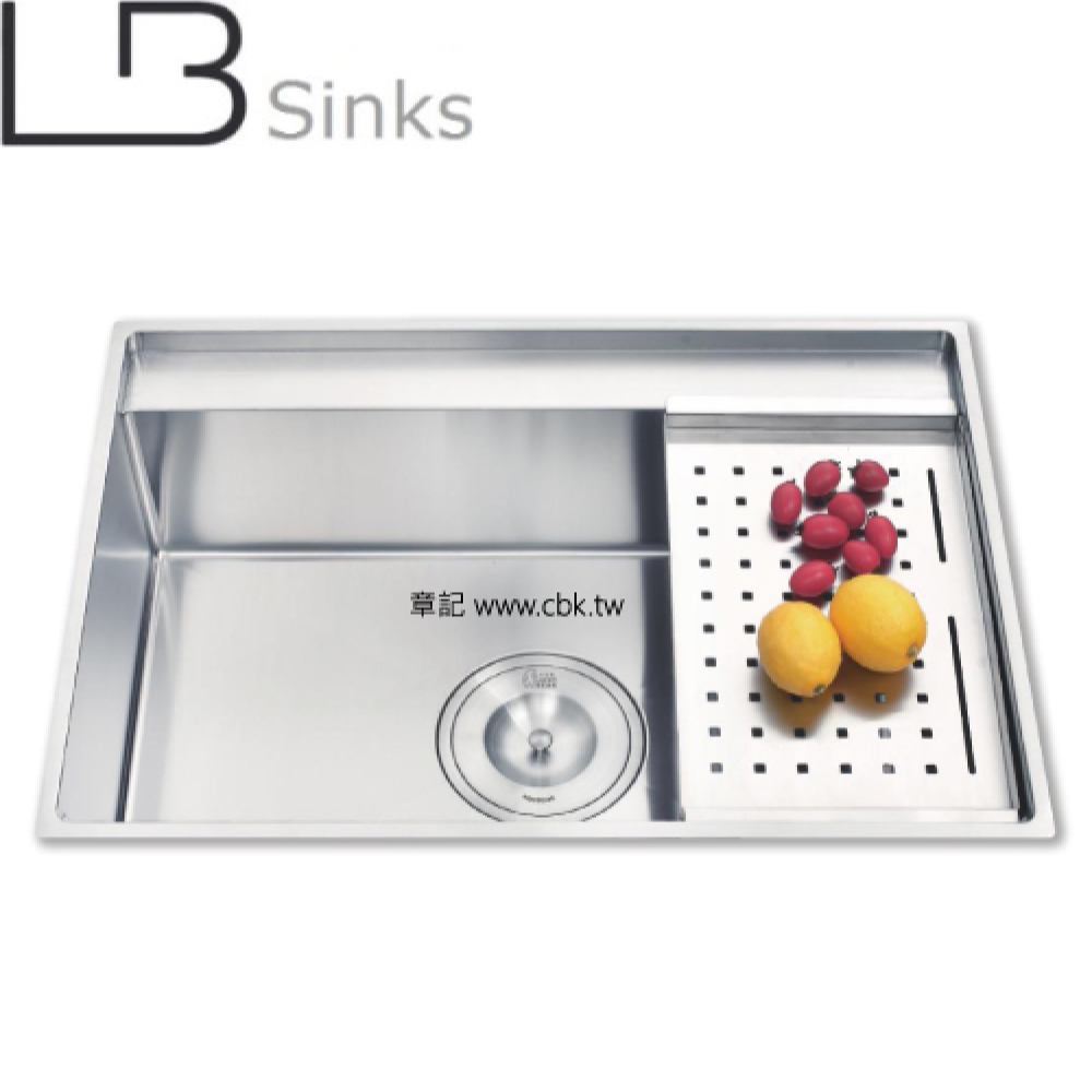LB 歐式手工方形單槽附托盤(75x53cm) LB9775P  |廚具及配件|水槽