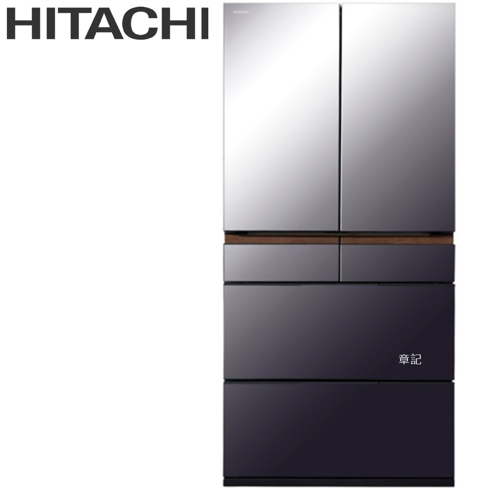 HITACHI日立六門琉璃獨立式冰箱(紫霧琉璃鏡) R-GG670YJ-XM【全省免運費宅配到府+標準安裝】