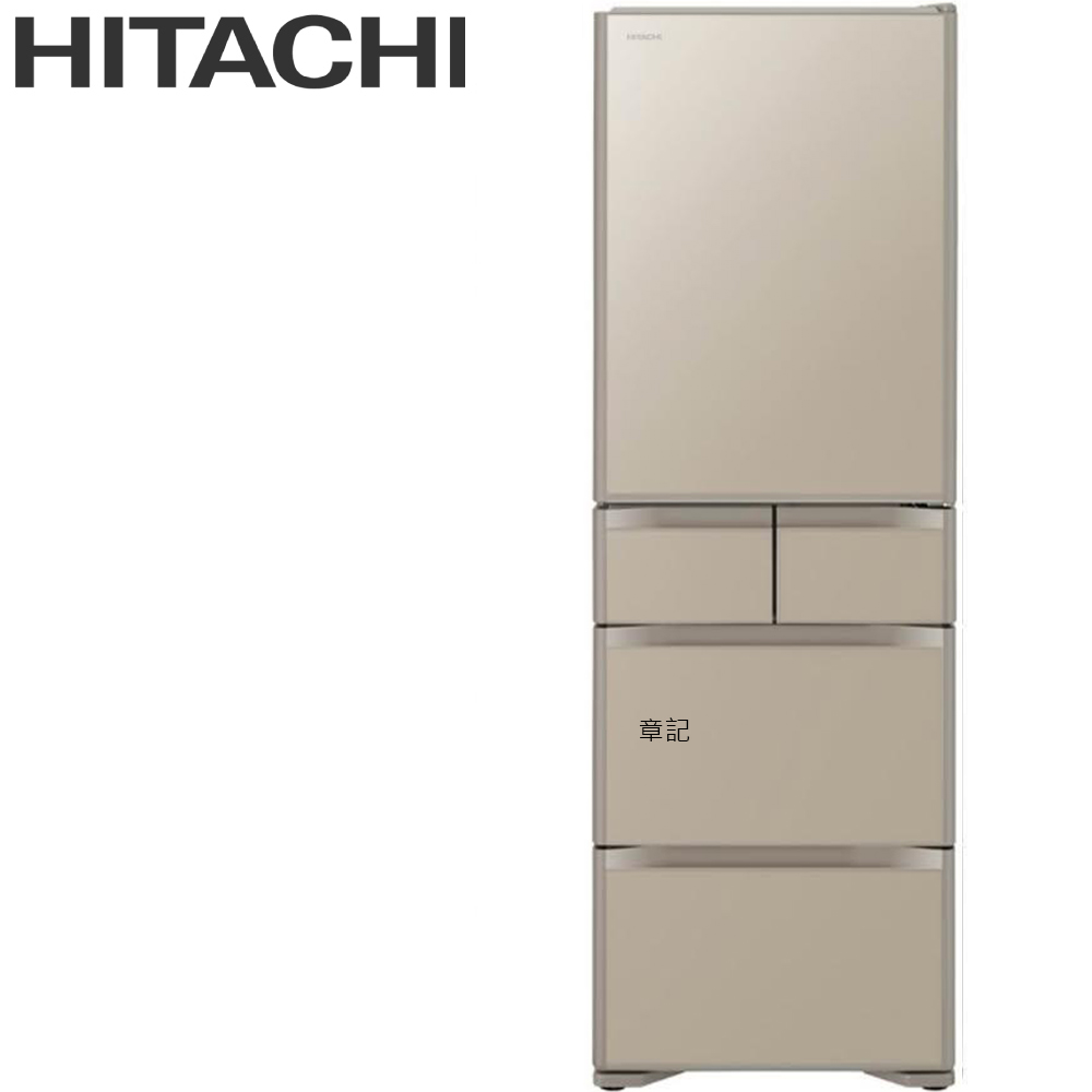 HITACHI 日立五門琉璃獨立式冰箱(琉璃金) R-S420WJ-XN【全省免運費宅配到府+標準安裝】 
