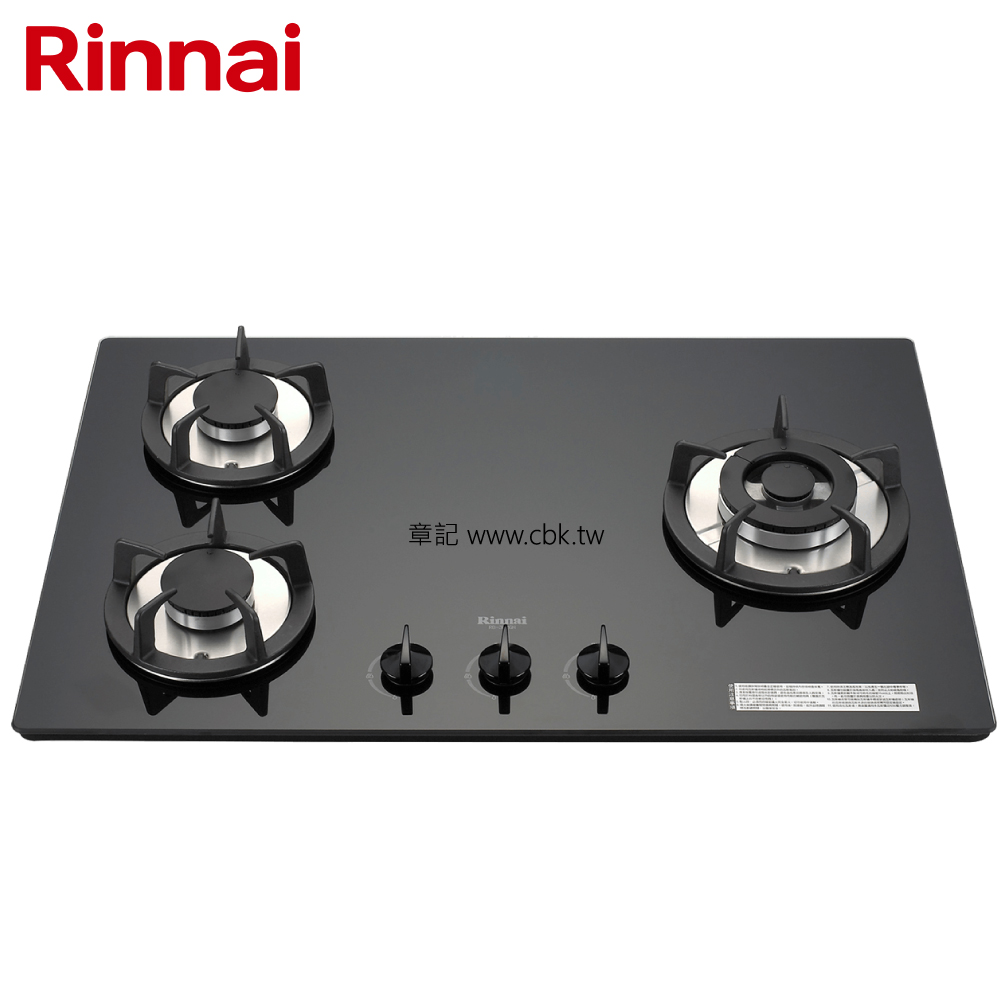 林內牌(Rinnai)防漏三口檯面爐 RB-302GH(B)【送免費標準安裝】  |瓦斯爐 . 電爐|檯面式瓦斯爐