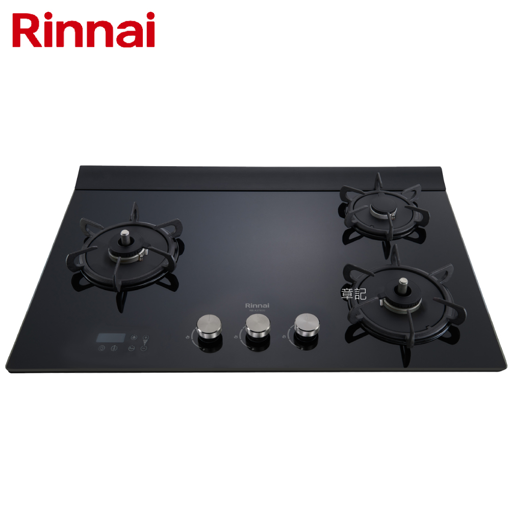 林內牌(Rinnai)檯面式緻溫玻璃三口爐 RB-A3760G(B)【送免費標準安裝】  |瓦斯爐 . 電爐|檯面式瓦斯爐