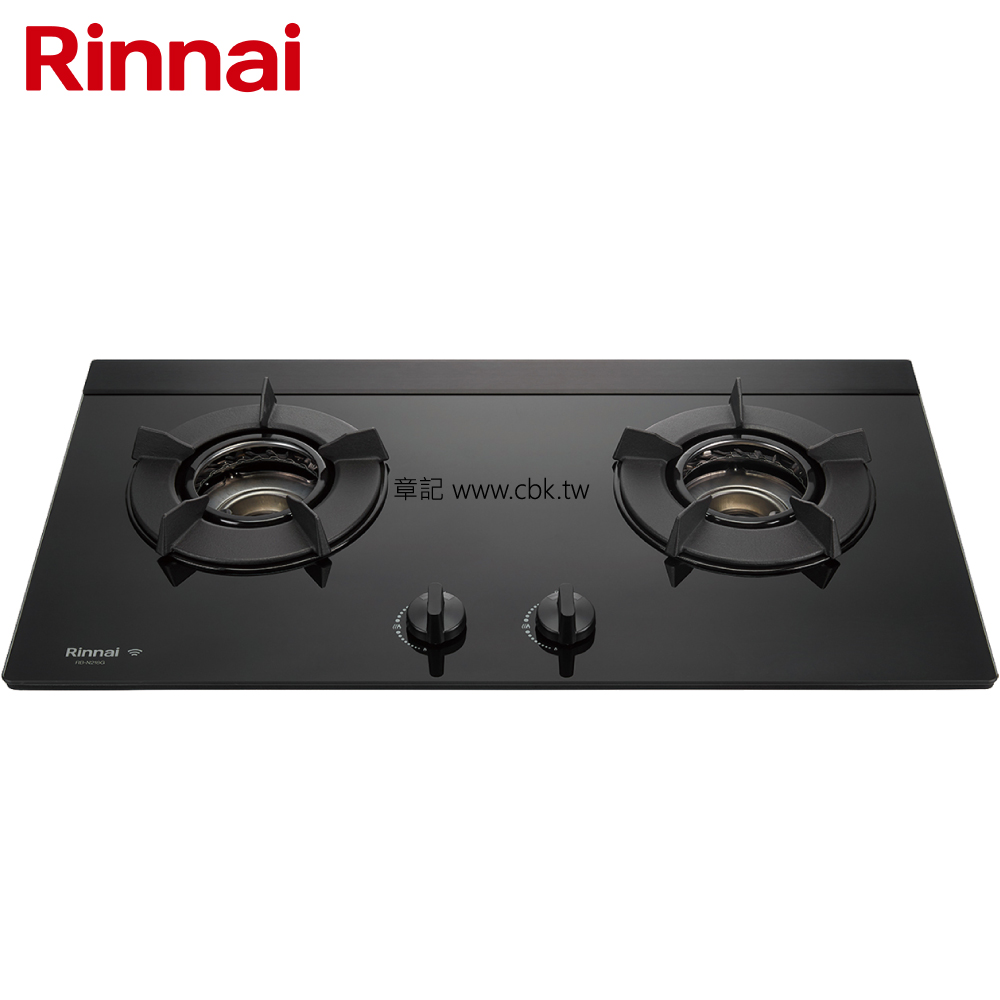 林內牌(Rinnai)智能連動玻璃檯面內焰二口爐 RB-N218G(B)【送免費標準安裝】  |瓦斯爐 . 電爐|檯面式瓦斯爐