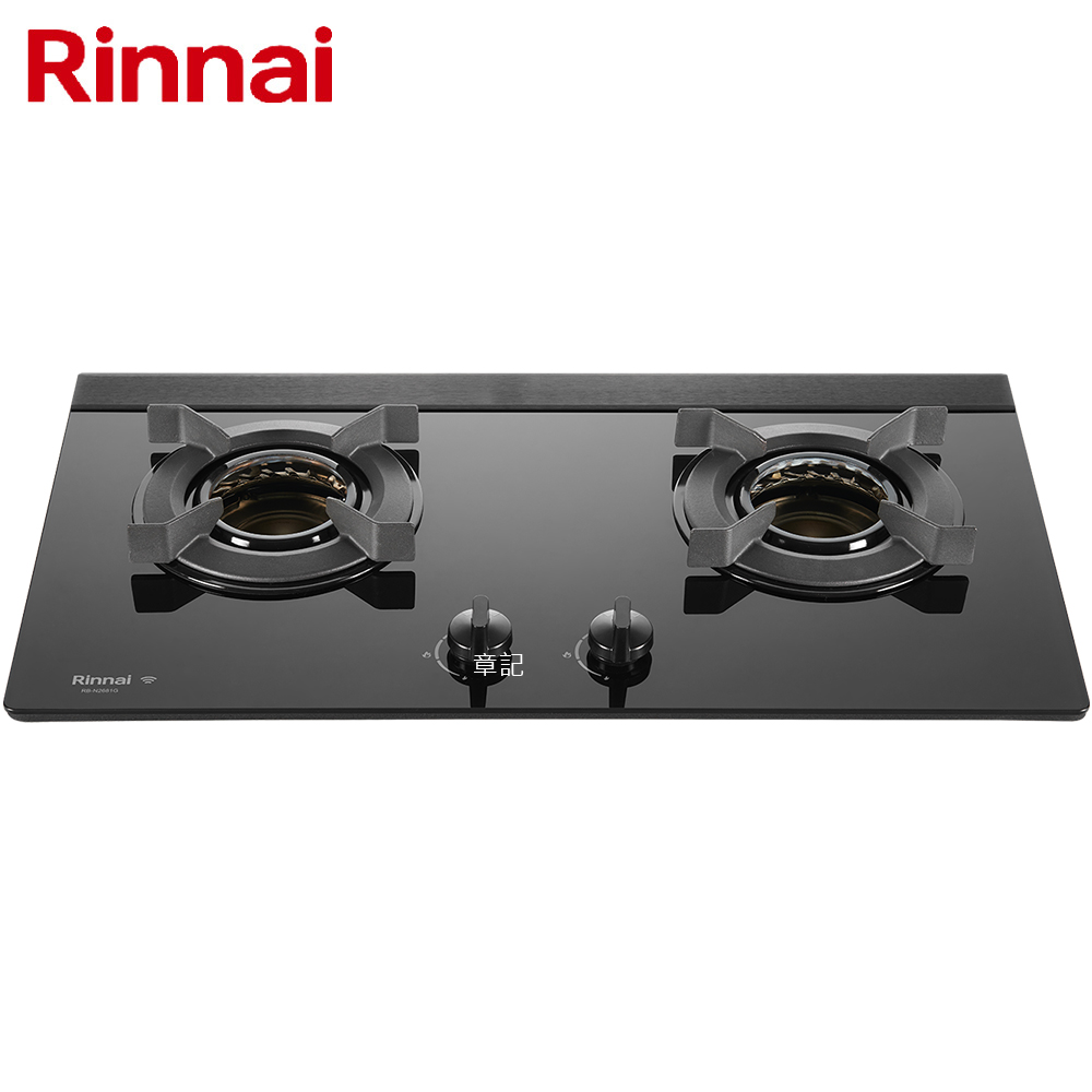 林內牌(Rinnai)檯面式內焰玻璃雙口爐 RB-N2681G(B)【送免費標準安裝】