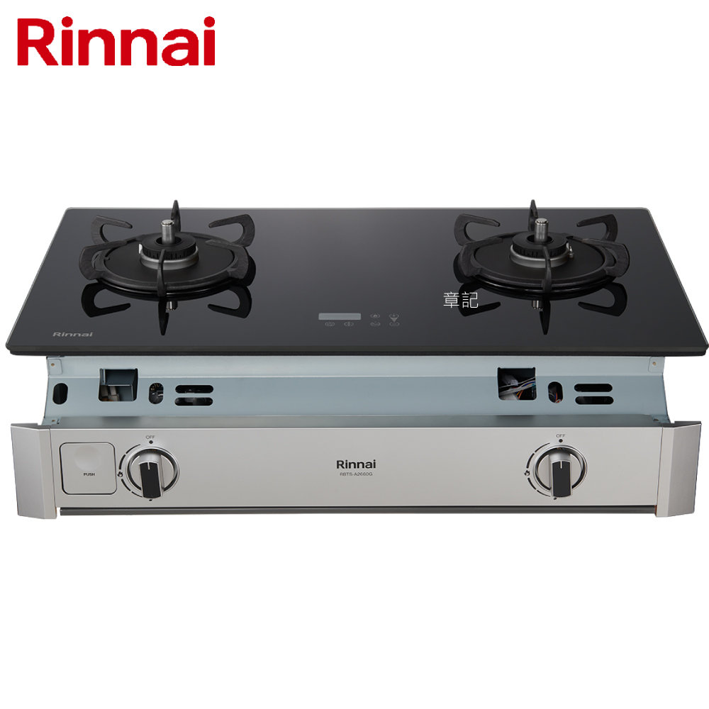 林內牌(Rinnai)嵌入式緻溫玻璃雙口爐 RBTS-A2660G(B)【送免費標準安裝】 
