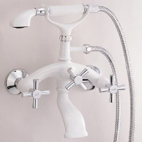 麗萊登(LILAIDEN)復古沐浴龍頭(白銀雙色) SC-8144WWC  |SPA淋浴設備|沐浴龍頭