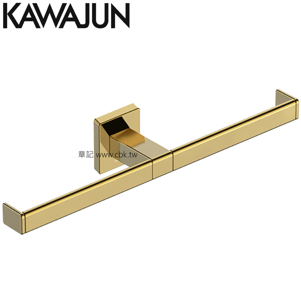 KAWAJUN 雙捲筒衛生紙架(亮面金) SE-10W-P01  |浴室配件|浴巾環 | 衣鉤