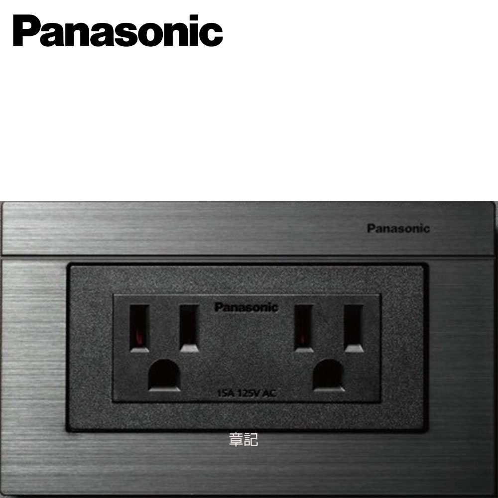 Panasonic國際牌 GLATIMA METAL系列 埋入式附接地極雙插座WTGF1512MB_WTGF6100B