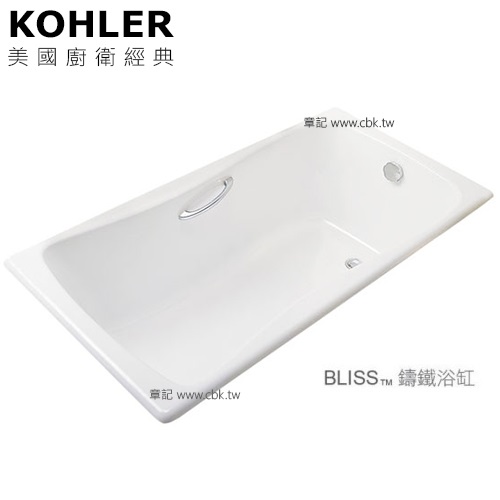 KOHLER Bliss 鑄鐵浴缸(170cm) K-15849T-GR-0_K-17275T-CP  |廚具及配件|水槽