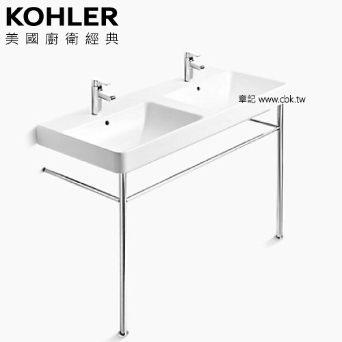 KOHLER Forefront 一體式檯面盆附腳架(120cm) K-2748T-1-0_K-10897T-CP 