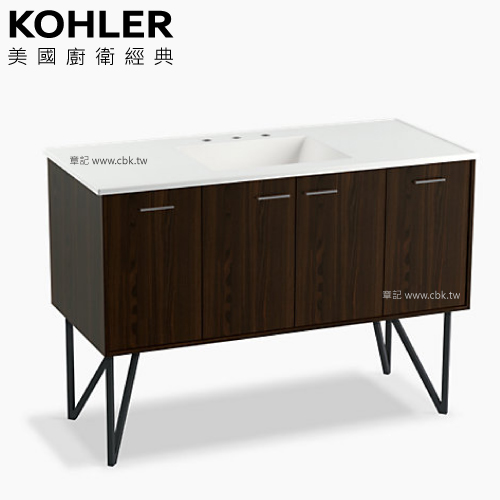 KOHLER Jute 四門浴櫃(120cm) K-77123T-DW1_K-96017T-8-G81  |面盆 . 浴櫃|檯面盆
