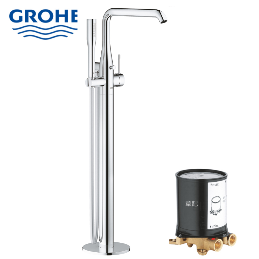 GROHE ESSENCE 落地式浴缸龍頭 (含預埋軸心) 23491001_29086000  |SPA淋浴設備|浴缸龍頭