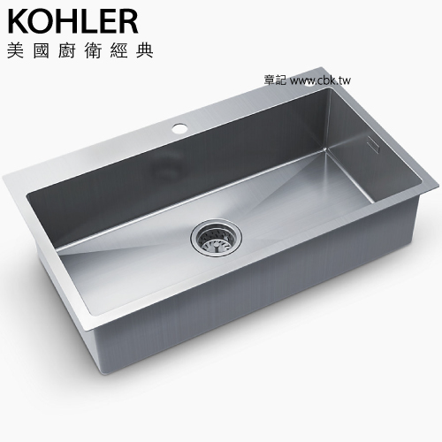 KOHLER Malleco 上嵌/下嵌不銹鋼單槽(80x47cm) K-21919T-2PD-NA  |廚具及配件|水槽