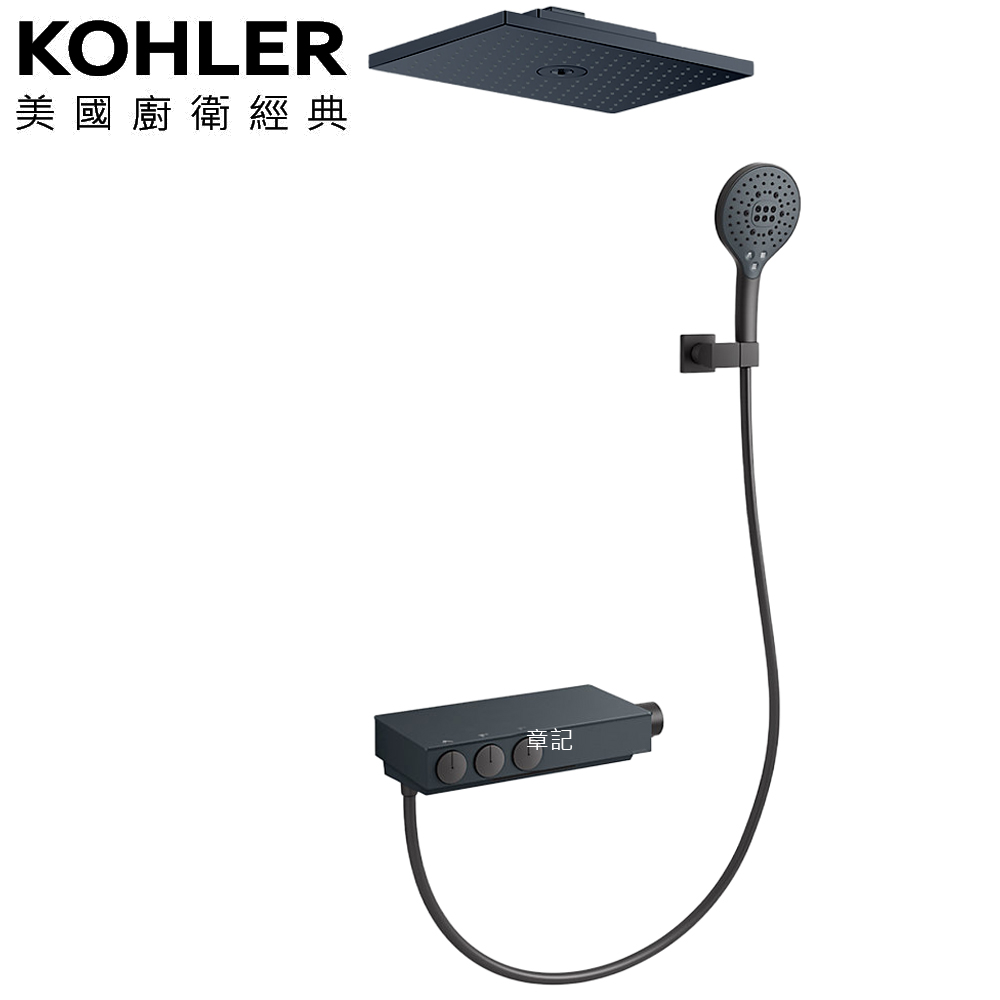 KOHLER Urbanity+ 附牆恆溫淋浴花灑龍頭-多功能頭頂花灑 K-25717T-9-BL 
