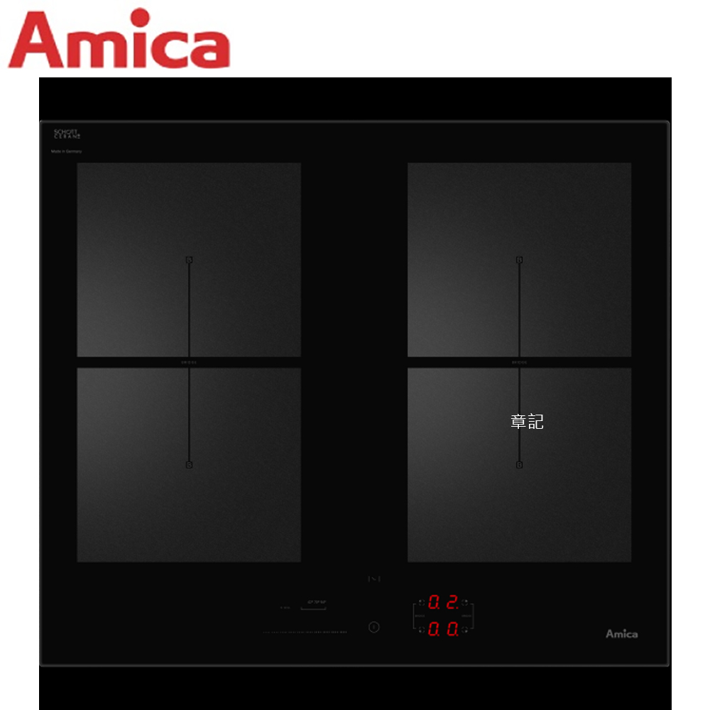 Amica 四口霧黑IH感應爐 Q4-60MB7400TW【全省免運費宅配到府】