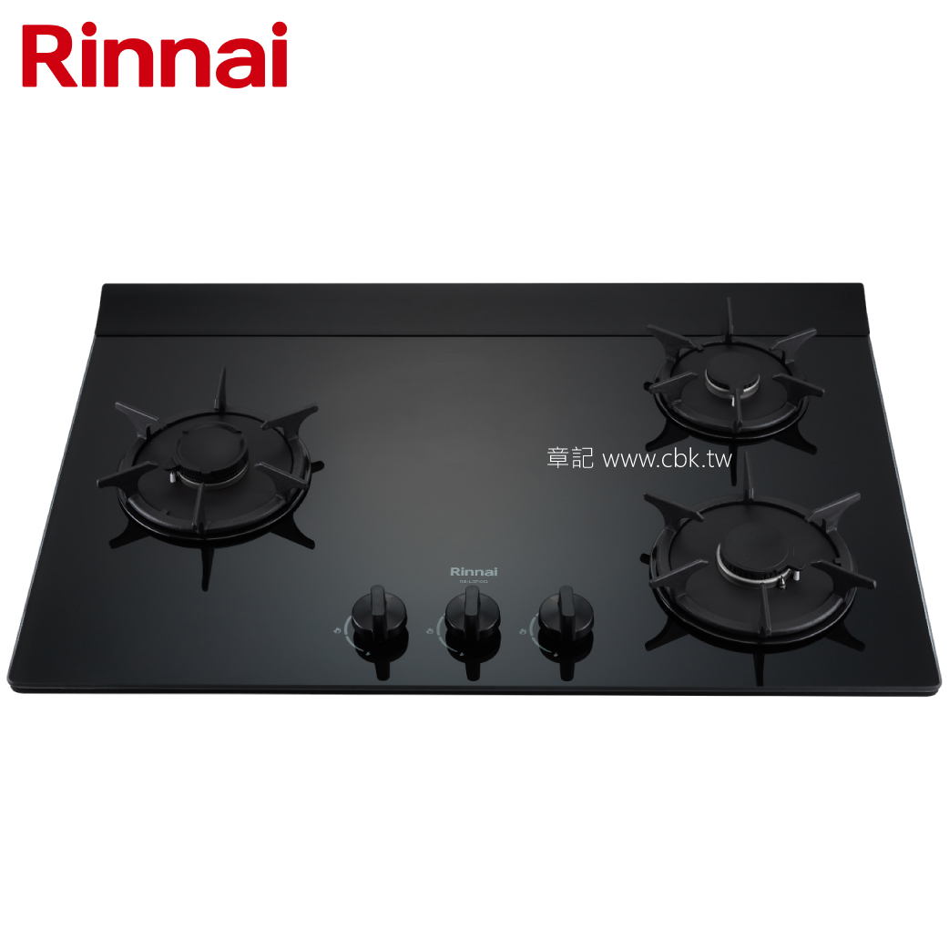 林內牌(Rinnai)檯面式彩焱玻璃三口爐 RB-L3710G(B)【送免費標準安裝】  |瓦斯爐 . 電爐|檯面式瓦斯爐