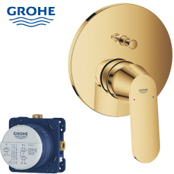 GROHE EUROSMART COSMOPOLITAN 附牆淋浴控制把手(冷冽金)(含預埋軸心) 24045GL0_35600000