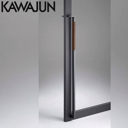 KAWAJUN 大門把手(珍珠黑+深棕皮革)  DG-083-2GQ-1330