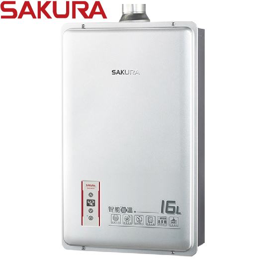 櫻花牌(SAKURA)數位恆溫強排熱水器(16L) DH1603 【送免費標準安裝】