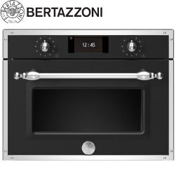 BERTAZZONI 傳承系列嵌入式微波烤箱(霧黑/象牙白 - 不鏽鋼邊框) F457HERMWTNE_F457HERMWTAX【全省免運費宅配到府】