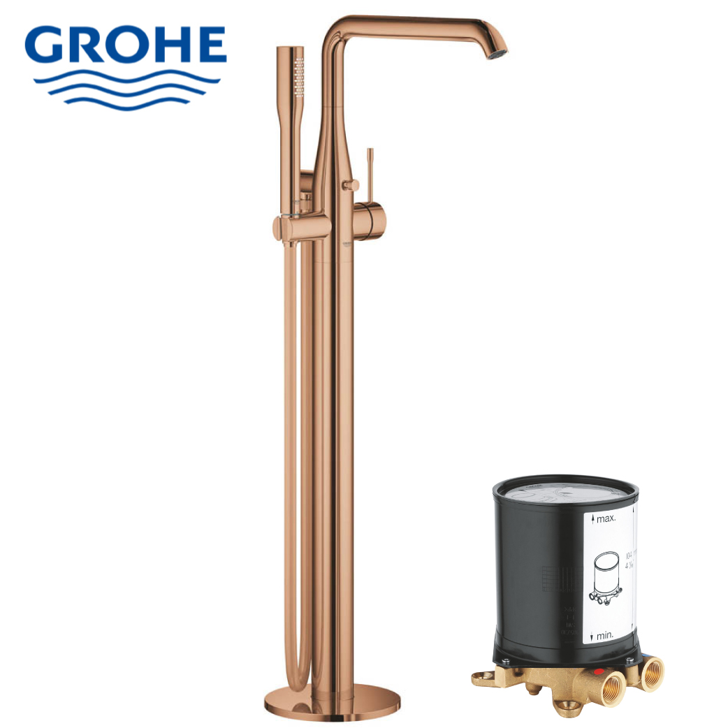 GROHE Essence 落地式浴缸龍頭 - 玫瑰金(含預埋軸心) G23491DA1_G29086000