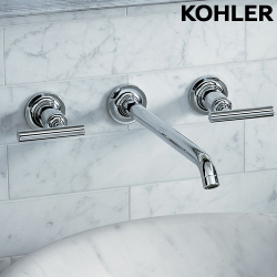 KOHLER Purist 三孔一字附牆臉盆龍頭 K-14415T-4-CP