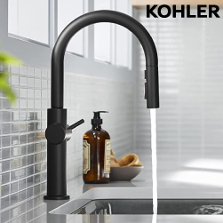 KOHLER Crue 伸縮廚房龍頭(霧黑) K-22972T-4-BL