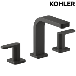 KOHLER Parallel 三件式臉盆龍頭(霧黑 - 低出水口) K-23484T-4-BL