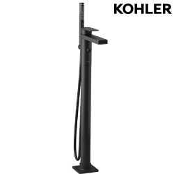 KOHLER Parallel 落地式浴缸龍頭含軸心(霧黑) K-23492T-4-BL