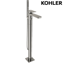 KOHLER Parallel 落地式浴缸龍頭含軸心(羅曼銀) K-23492T-4-BN