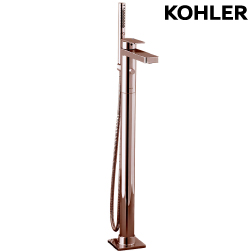 KOHLER Parallel 落地式浴缸龍頭含軸心(玫瑰金) K-23492T-4-RGD