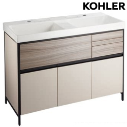 ★ 色彩生活優惠 ★ KOHLER MAXISPACE 2.0 浴櫃雙盆組 - 奶茶米色(120cm) K-23802T-MT9_K-24371T-1