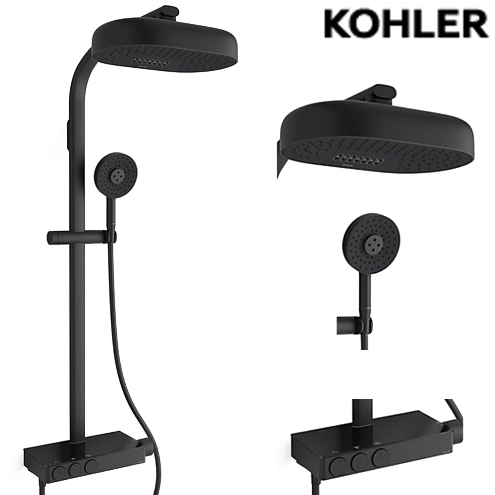 KOHLER Anthem 恆溫三路淋浴柱(霧黑) K-26332T-9-BL