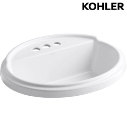 KOHLER Tresham 三孔橢圓形上嵌盆(57.9cm) K-2992-4-0