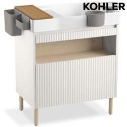 ★ 永續美學優惠 ★ KOHLER Spacity 浴櫃盆組 - 粉嫩白色(75cm) K-31557T-0_K-32162T-PPW
