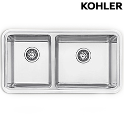 KOHLER Prologue 上嵌下嵌式不鏽鋼雙槽(84x44cm) K-3664T-H-NA