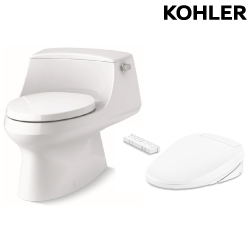 KOHLER San Raphael 五級旋風馬桶 K-3722T-HC-0 搭 C3-255電腦馬桶蓋(管路隱藏版) K-22771TW-HC-0