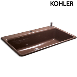 KOHLER Riverby 上嵌半崁鑄鐵水槽(84x50cm) K-5871T-2SD-20