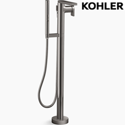 KOHLER Composed 落地式浴缸龍頭含軸心(鈦空銀) K-73087T-B4-TT
