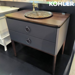 KOHLER Ming 浴櫃盆組(含龍頭) - 水墨煙灰色(90cm) K-77127T-CG1_K-17890-RL-RB2_DM